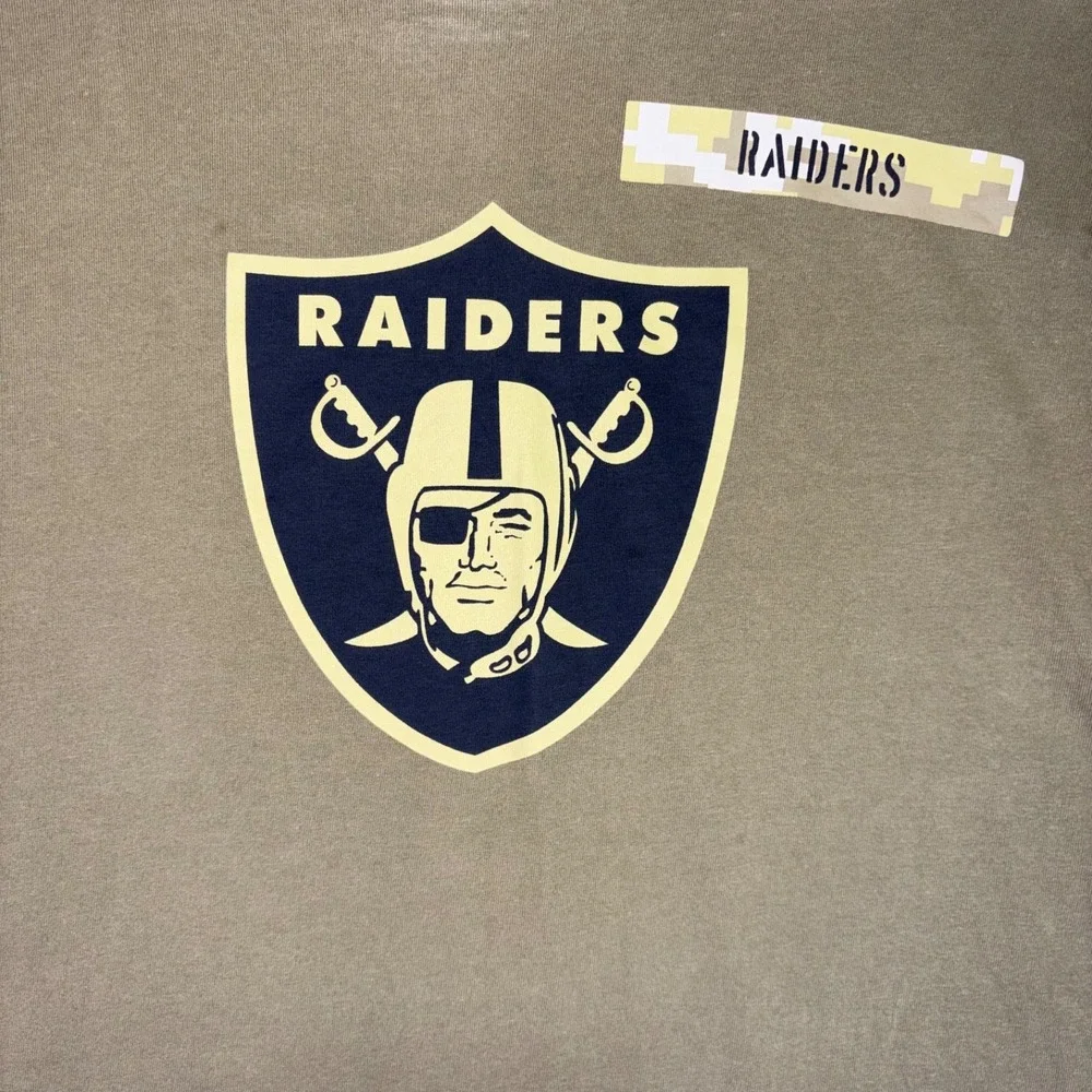 Nike NFL Las Vegas Raiders Shirt Mens Medium Green Salute to Service Long Sleeve